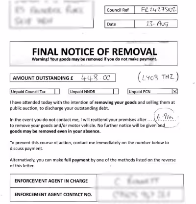 Andrew James Enforcement Letter